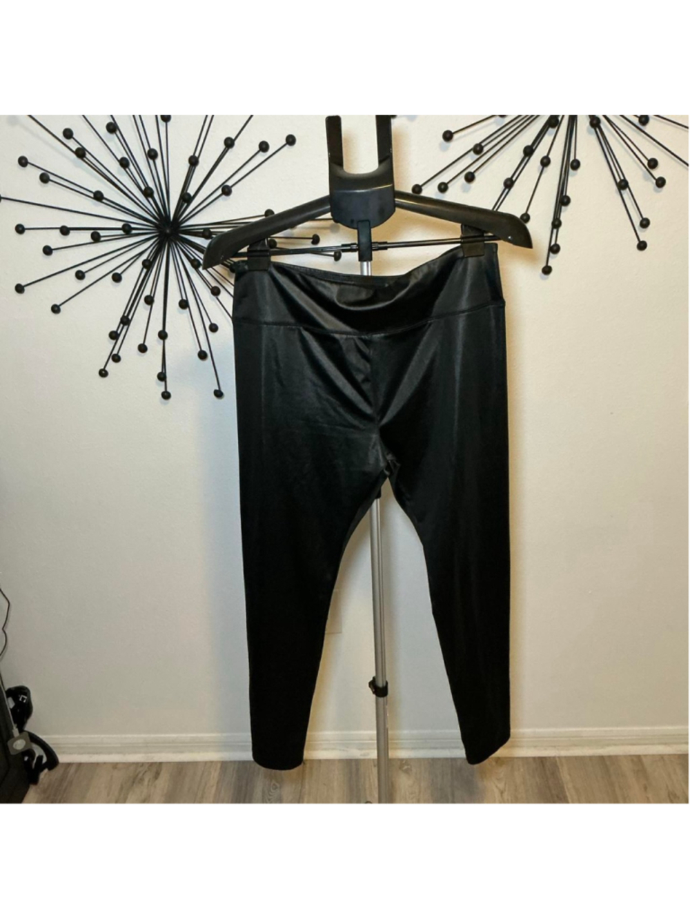 Wild Fable Black Faux Leather Look High Rise Leggings Size Large